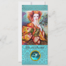 ROMANTISCHE VROUW MET EEN SPARKERPIEGEL VERDER KAART