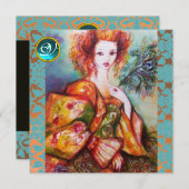 ROMANTISCHE VROUW MET EEN SPARKERPIEGEL VERDER KAART (Voorkant / Achterkant)