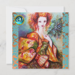 ROMANTISCHE VROUW MET EEN SPARKERPIEGEL VERDER KAART