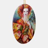 ROMANTISCHE VROUW MET EEN SPARKERPIEGEL VERDER KERAMISCH ORNAMENT (Rechts)