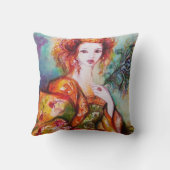 ROMANTISCHE VROUW MET EEN SPARKERPIEGEL VERDER KUSSEN (Achterkant)