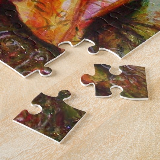 ROMANTISCHE VROUW MET EEN SPARKERPIEGEL VERDER LEGPUZZEL (Zijkant)