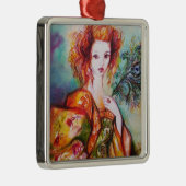 ROMANTISCHE VROUW MET EEN SPARKERPIEGEL VERDER METALEN ORNAMENT (Rechts)