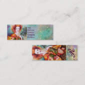 ROMANTISCHE VROUW MET EEN SPARKERPIEGEL VERDER MINI VISITEKAARTJE (Voorkant / Achterkant)