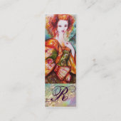 ROMANTISCHE VROUW MET EEN SPARKERPIEGEL VERDER MINI VISITEKAARTJE (Achterkant)