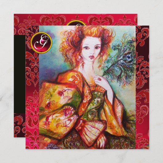 ROMANTISCHE VROUW MET EEN SPARKERPIEGEL, VERDER, r Kaart (Voorkant / Achterkant)