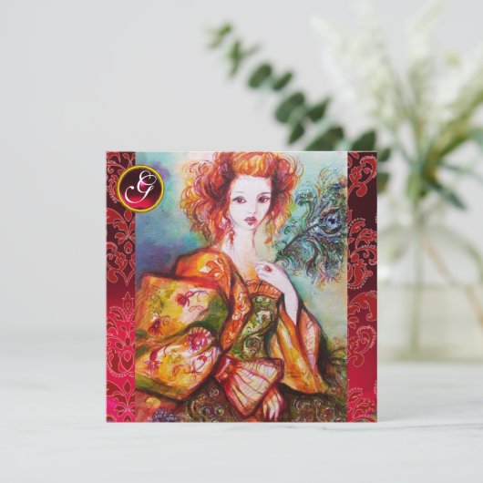 ROMANTISCHE VROUW MET EEN SPARKERPIEGEL, VERDER, r Kaart (Staand voorkant)