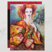 ROMANTISCHE VROUW MET EEN SPARKERPIEGEL, VERDER, R KAART (Voorkant / Achterkant)