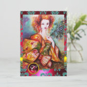 ROMANTISCHE VROUW MET EEN SPARKERPIEGEL, VERDER, R KAART (Staand voorkant)