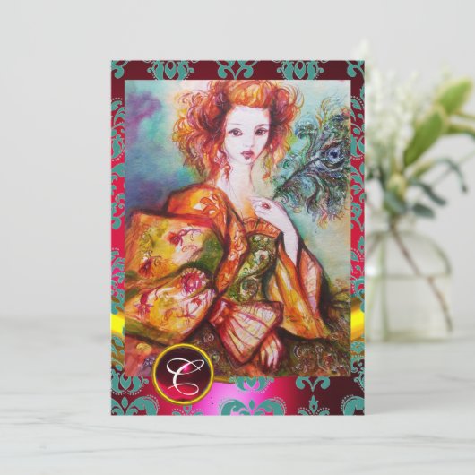 ROMANTISCHE VROUW MET EEN SPARKERPIEGEL, VERDER, R KAART (Staand voorkant)