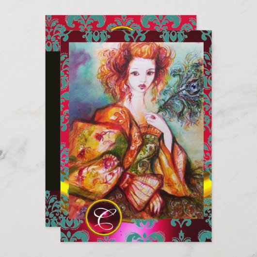 ROMANTISCHE VROUW MET EEN SPARKERPIEGEL, VERDER, R KAART (Voorkant / Achterkant)