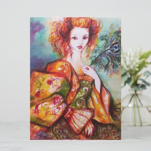 ROMANTISCHE VROUW MET EEN SPARKERPIEGEL, VERDER, R KAART (Staand voorkant)