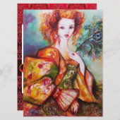 ROMANTISCHE VROUW MET EEN SPARKERPIEGEL, VERDER, R KAART (Voorkant / Achterkant)