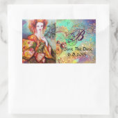 ROMANTISCHE VROUW MET EEN SPARKERPIEGEL VERDER RECHTHOEKIGE STICKER (Tas)