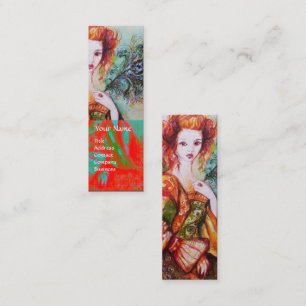 ROMANTISCHE VROUW MET EEN SPARKERPIEGEL VERDER Roo Mini Visitekaartje