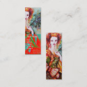 ROMANTISCHE VROUW MET EEN SPARKERPIEGEL VERDER Roo Mini Visitekaartje (Voorkant / Achterkant)