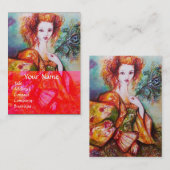 ROMANTISCHE VROUW MET EEN SPARKERPIEGEL VERDER Roo Visitekaartje (Voorkant / Achterkant)