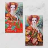 ROMANTISCHE VROUW MET EEN SPARKERPIEGEL VERDER Roo Visitekaartje (Voorkant / Achterkant)