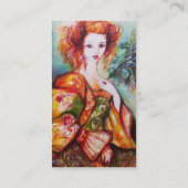 ROMANTISCHE VROUW MET EEN SPARKERPIEGEL VERDER Roo Visitekaartje (Achterkant)