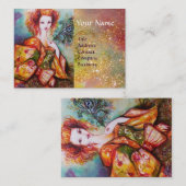 ROMANTISCHE VROUW MET EEN SPARKERPIEGEL VERDER VISITEKAARTJE (Voorkant / Achterkant)