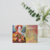 ROMANTISCHE VROUW MET EEN SPARKERPIEGEL VERDER VISITEKAARTJE (Staand voorkant)