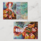 ROMANTISCHE VROUW MET EEN SPARKERPIEGEL VERDER VISITEKAARTJE (Voorkant / Achterkant)