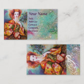 ROMANTISCHE VROUW MET EEN SPARKERPIEGEL VERDER VISITEKAARTJE (Voorkant / Achterkant)