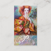 ROMANTISCHE VROUW MET EEN SPARKERPIEGEL VERDER VISITEKAARTJE (Achterkant)