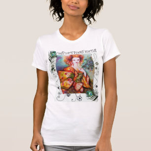ROMANTISCHE VROUW MET KIERVETTEN T-SHIRT
