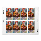 ROMANTISCHE VROUW MET PEACOCK-VRIENDELIJKE Wijn Etiket (Full Sheet)