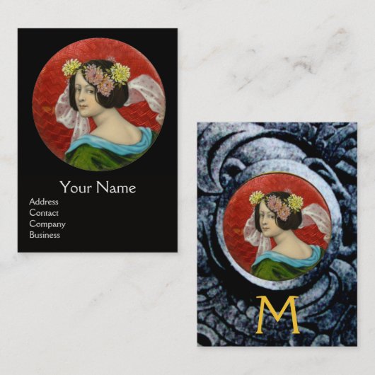 ROMANTISCHE VROUW MET STROMEN EN BESTRIJDING VAN G VISITEKAARTJE (Voorkant / Achterkant)