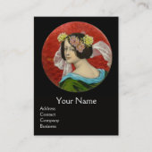 ROMANTISCHE VROUW MET STROMEN EN BESTRIJDING VAN G VISITEKAARTJE (Voorkant)