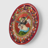 ROMANTISCHE VROUW MET STROMEN  ENAMEL GROTE KLOK (Hoek)