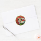 ROMANTISCHE VROUW MET STROMEN  ENAMEL RONDE STICKER (Envelop)