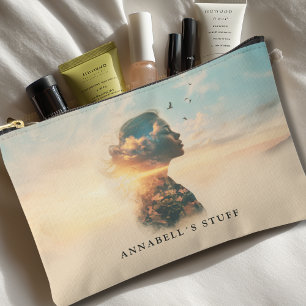 Romantische Vrouw Natuur Silhouet Maatwerk Etui
