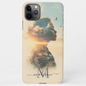 Romantische vrouw Natuur Sunset Monogram iPhone Hoesje (Achterkant)