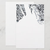 ROMANTISCHE VROUW, ROZEN EN NATUUR, zwart wit Briefpapier (Voorkant / Achterkant)