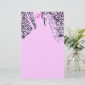 ROMANTISCHE VROUW, ROZEN, NATUUR Lila monogram zwa Briefpapier (Staand voorkant)