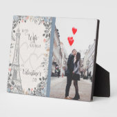 Romantische vrouw Valentijnsdag Eiffeltoren foto Fotoplaat (Zijkant)