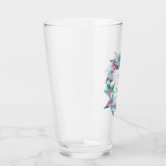 Romantische Vrouwelijke Bloemen 40e Verjaardag Glas (Rechts)