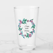 Romantische Vrouwelijke Bloemen 40e Verjaardag Glas (Voorkant)