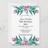 Romantische Vrouwelijke Bloemen 40e Verjaardag Kaart (Voorkant)