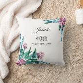 Romantische Vrouwelijke Bloemen 40e Verjaardag Kussen (Deken)