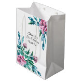 Romantische Vrouwelijke Bloemen 40e Verjaardag Medium Cadeauzakje (Voorkant Gekanteld)