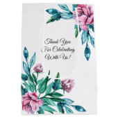 Romantische Vrouwelijke Bloemen 40e Verjaardag Medium Cadeauzakje (Achterkant)