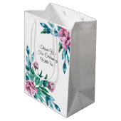 Romantische Vrouwelijke Bloemen 40e Verjaardag Medium Cadeauzakje (Achterkant Gekanteld)