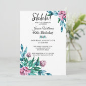 Romantische Vrouwelijke Bloemen 40e Verrassing Ver Kaart (Staand voorkant)