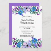 Romantische Vrouwelijke Gemengde Bloemen 40e Verja Kaart (Voorkant / Achterkant)