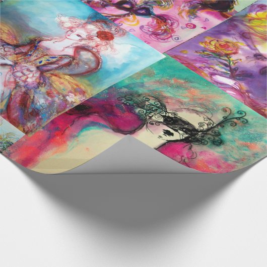 ROMANTISCHE VROUWEN EN MASKERADE FEITEN CADEAUPAPIER (Hoek)