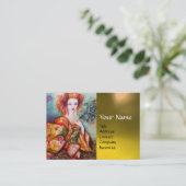 ROMANTISCHE VROUWEN MET PEACOCK, VERDER Geel Gem Visitekaartje (Staand voorkant)